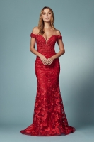 Off-shoulder Boho Inspired Mermaid Long Gown - CH-NAC439