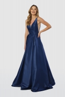 Long And Full A-line Gown With Sheer Side Cut Outs - CH-NAE156