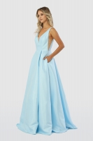 Long And Full A-line Gown With Sheer Side Cut Outs - CH-NAE156