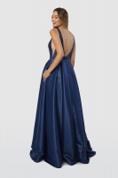 Long And Full A-line Gown With Sheer Side Cut Outs - CH-NAE156