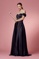A-Line Gown With Off Shoulder And Zipper On The Back - CH-NAR1032
