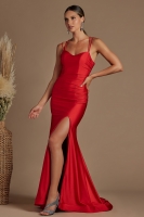 Gorgeous Scoop Neck with Spaghetti Straps Fitted Gown - CH-NAT481