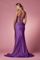 Gorgeous Scoop Neck with Spaghetti Straps Fitted Gown - CH-NAT481-2
