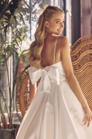 Wedding Dress - Paneled Bow Back Gown with Sweeping Train - CH-NAJE968