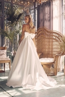 Wedding Dress - Paneled Bow Back Gown with Sweeping Train - CH-NAJE968