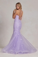 Prom / Evening Dress - Floral Embroidered Fishtail Gown - CH-NAC1117