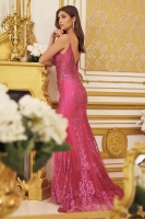 Prom / Evening Dress - Luxurious Beaded Gown with Plunging V-Neckline - CH-NAC1197