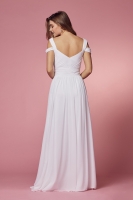 Wedding Dress - Cold-shoulder With Slip Skirt Long Chiffon Dress -  CH-NAY277W
