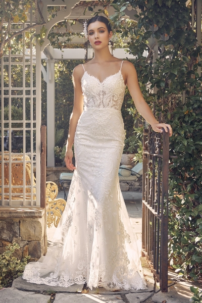 Wedding Dress - Floral Applique Mermaid Dress - CH-NAJW939