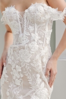 Wedding Dress - Mermaid Floral Embroidered Off-Shoulder Gown - CH-NAJE974