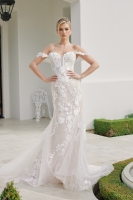 Wedding Dress - Mermaid Floral Embroidered Off-Shoulder Gown - CH-NAJE974