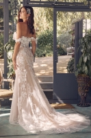 Wedding Dress - Floral Embroidered Off-Shoulder Gown with Chapel Train - CH-NAJE974
