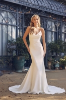 Wedding Dress - Cowl Neckline Mermaid Gown with Spaghetti Straps - CH-NAJE954