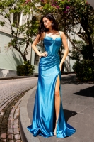 Prom / Evening Dress - Stretched Satin Bustier Spaghetti Strap Corset Dress - CH-NAE1044