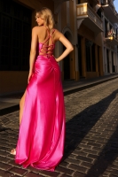 Prom / Evening Dress - Stretched Satin Bustier Spaghetti Strap Corset Dress - CH-NAE1044