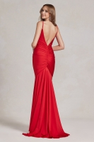 Prom / Evening Dress - Cowl Neck Low Back Mermaid Gown - CH-NAK490