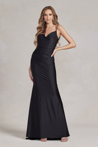 Prom / Evening Dress - Cowl Neck Low Back Mermaid Gown - CH-NAK490