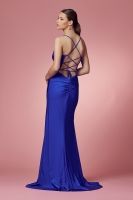 Prom / Evening Dress - Cowl Neckline With Open Back Lace Up - CH-NAE1007