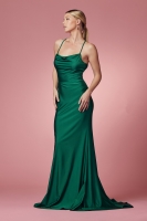Prom / Evening Dress - Cowl Neckline With Open Back Lace Up - CH-NAE1007