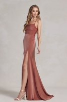Prom / Evening Dress - Cowl Neckline With Open Back Lace Up - CH-NAE1068