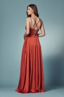 Prom / Evening Dress - V-neckline With Open Back Lace Up - CH-NAE1020