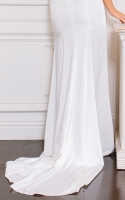Plus Size - Low Cut V-neck with Backless Design Wedding Dress - DOREEN