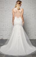 Plus Size - Mermaid High Neck Sheath Column with Backless Design Wedding Dress - BELLE
