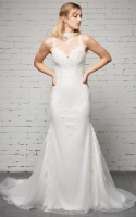 Plus Size - Mermaid High Neck Sheath Column with Backless Design Wedding Dress - BELLE