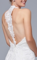 Mermaid High Neck Neckline and Back Zipper Style Wedding Dress - KAREN