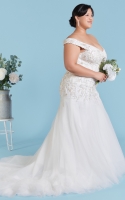 Plus Size - Mermaid Off the Shoulder with Beaded and Embroidery Wedding Dress - ARTEMIS