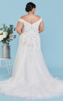 Plus Size - Mermaid Off the Shoulder with Beaded and Embroidery Wedding Dress - ARTEMIS