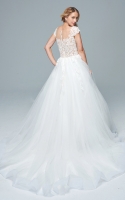 Plus Size - Ball Gown V-Neck and Illusion Neckline  Wedding Dress - MERRY