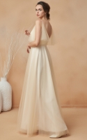 Plus Size - A Line and V-Neck with Tulle Embellishments on the Straps Wedding Dress - ILARIA