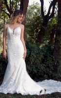 Mermaid V-neck with Sparkling Beads Straps Wedding Dress - MIRABELLE