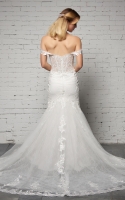Mermaid Off-the-shoulder with Premium Lace and Boning Wedding Dress - MOONSTONE