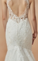 Mermaid V-neck with Lace and Beading Embellishments Wedding Dress - ANN