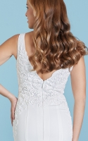 Plus Size - Sheath V-neck and V-cut at the Back Wedding Dress - PAM