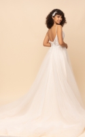 Plus Size - A-line Sweetheart Neckline with High Slit and Deep V Back Wedding Dress - FREYA