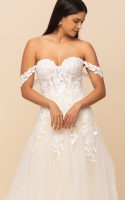 A-line Sweetheart Off-the-shoulder and Detachable Sleeves Wedding Dress - YURI A