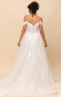 Ball Gown Off-the-shoulder with Floral Lace Embellishments Wedding Dress - LUMI