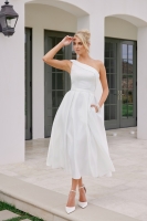 A-Line One-Shoulder Sleeveless Semi-Formal Dress - CH-NAJE931W