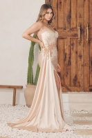 Embroidered Satin Gown - CH-NAE1239