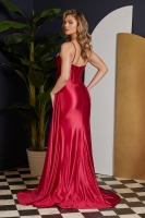 Chic Satin Gown With Cowl Neck - CH-NAE1242