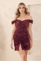 Short Dress With Sparkling Sequins - CH-NAR812