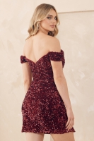 Short Dress With Sparkling Sequins - CH-NAR812