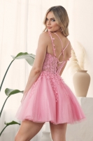 Short Glitter Tulle Dress With A Sweetheart Neckline - CH-NAH784