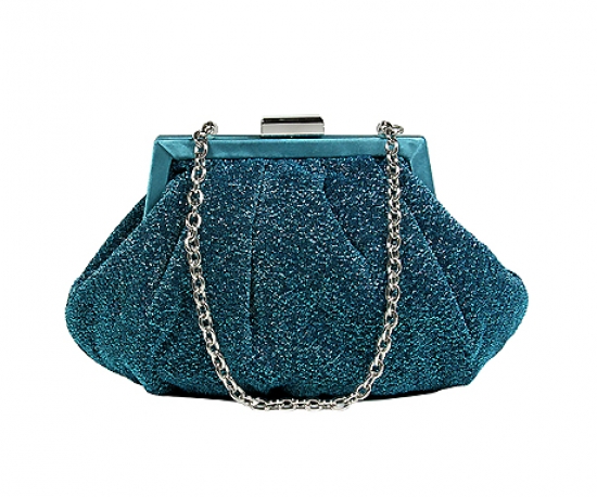 Evening Bag - Glittery Look Fabric – Teal – BG-92093TL
