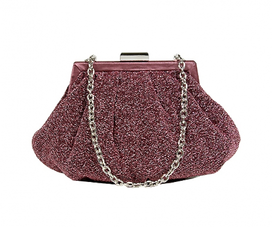 Evening Bag - Glittery Look Fabric - Fuchsia - BG-92093FU