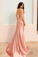 Prom / Evening Cowl Neck Stretch Satin Dress - CH-NAE1042-2