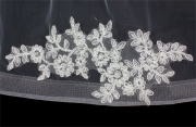 Veil - Multi Layer - Horsehair hem with embroidery lace - 36" - VL-V2037IV